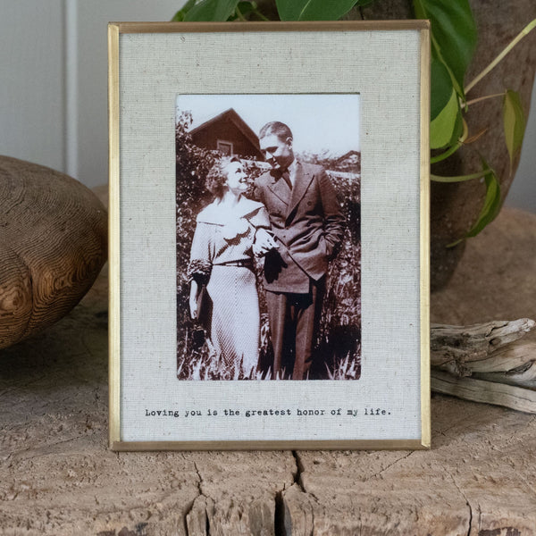 Linen + Brass Frame