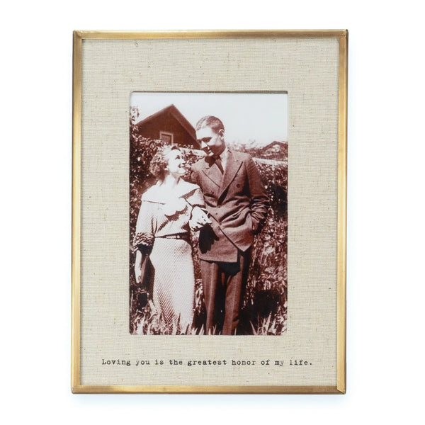 Linen + Brass Frame