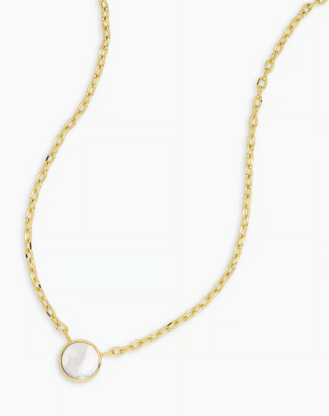 Rose Marble Coin Necklace