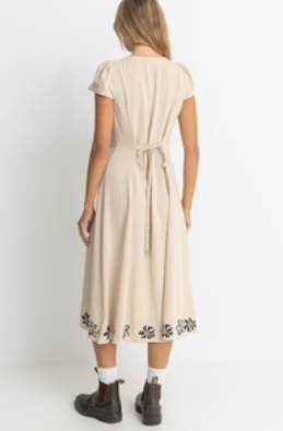 Sundance Floral Cap Sleeve Midi Dress