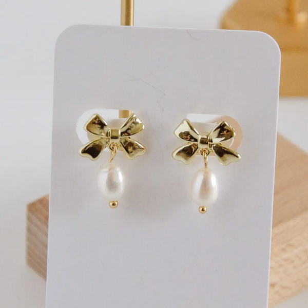 Blush & Bow Earrings - Adored A Lovely Boutique