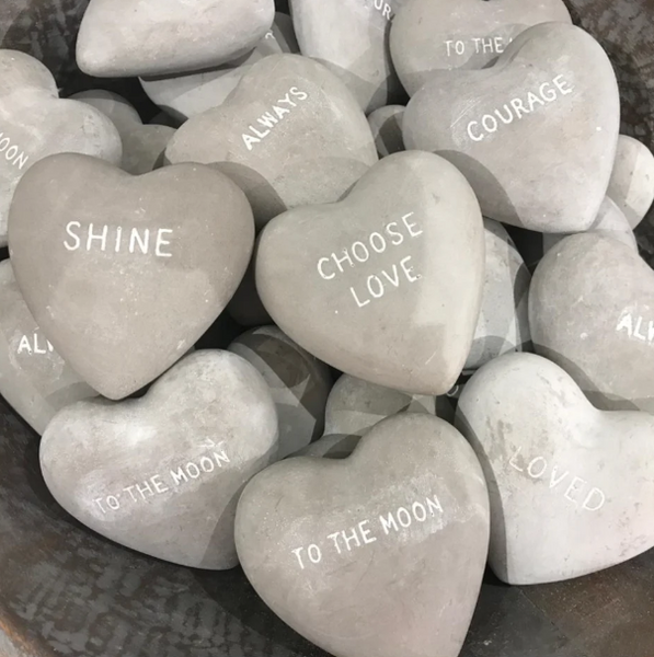 Heart Shaped Cement Stones - Adored A Lovely Boutique