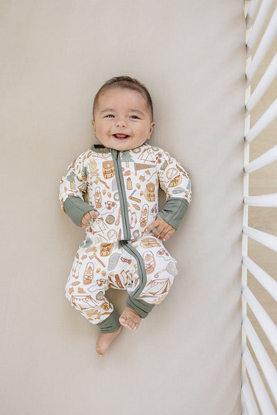 Ribbed Bamboo Zipper Sleeper - Adored A Lovely Boutique