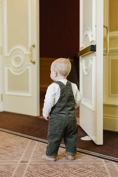 Green Corduroy Baby Overalls - Adored A Lovely Boutique