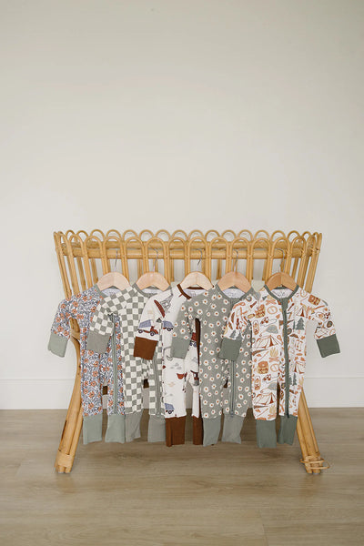 Ribbed Bamboo Zipper Sleeper - Adored A Lovely Boutique