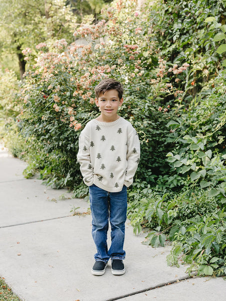 Pine Tree Knit Baby Sweater