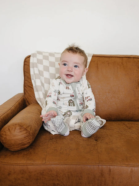 Farmhouse Bamboo Baby Zipper Sleeper