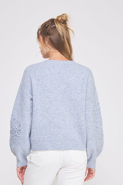 Floral Embroidery Sweater - Adored A Lovely Boutique