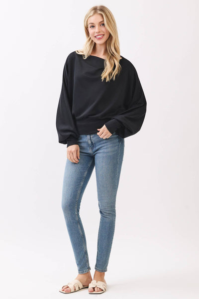 Modal Jersey Boat Neck Long Sleeve Top - Adored A Lovely Boutique