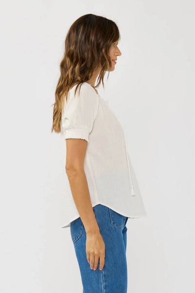Smocked Cuff Raglan Blouse