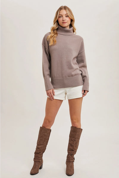 Knit Turtle Neck Sweater - Adored A Lovely Boutique