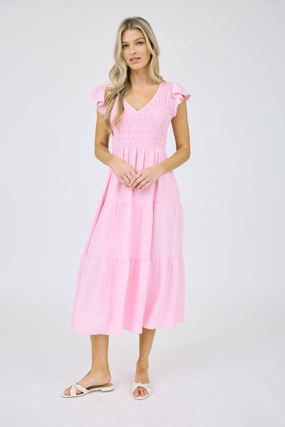 Onyx Flutter Sleeve Dress
