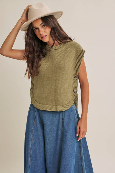 The Laurel Side-Button Vest
