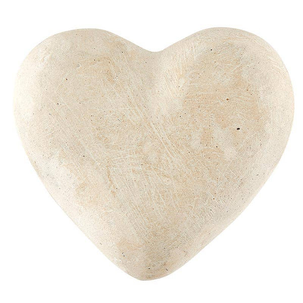 Large Paper Mache Heart - Natural
