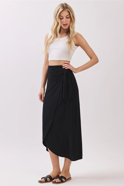 Tie Wrap Midi Skirt