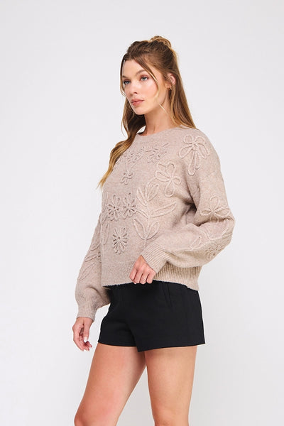 Floral Embroidery Sweater