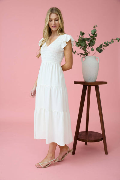 Onyx Flutter Sleeve Dress