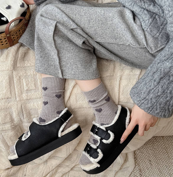 Women’s Thick Mid-Calf Heart Socks - Adored A Lovely Boutique