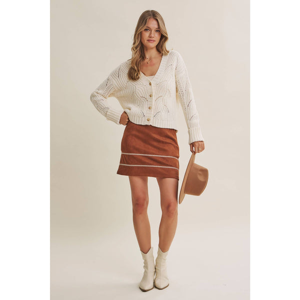 Cotton Dune Open-Knit Cardigan