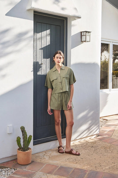 The Easy Days Cotton Linen Set Shorts