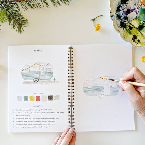 Camping watercolor workbook - Adored A Lovely Boutique