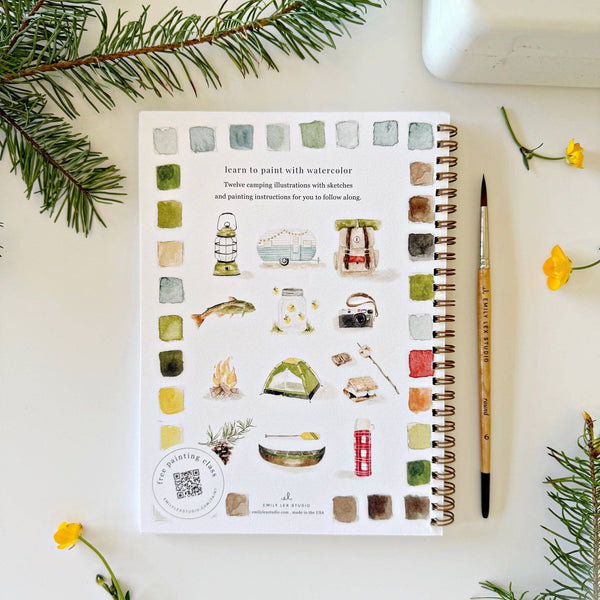 Camping watercolor workbook - Adored A Lovely Boutique