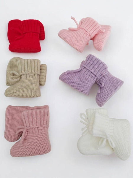Knit Booties - Rose