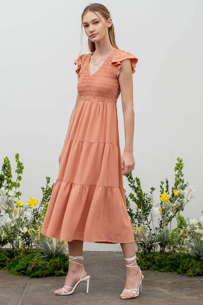 Onyx Flutter Sleeve Dress