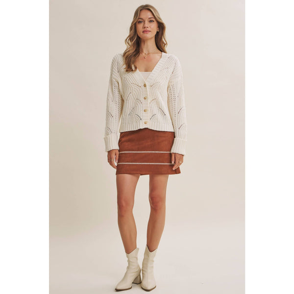 Cotton Dune Open-Knit Cardigan
