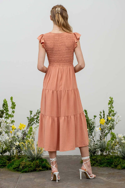 Onyx Flutter Sleeve Dress