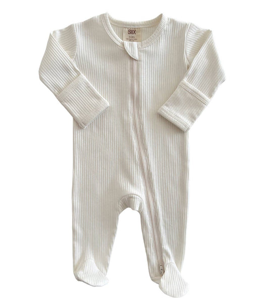 Organic Ribbed Zip Footie