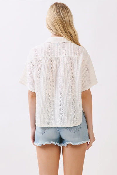 Textured Button-Up Shirt