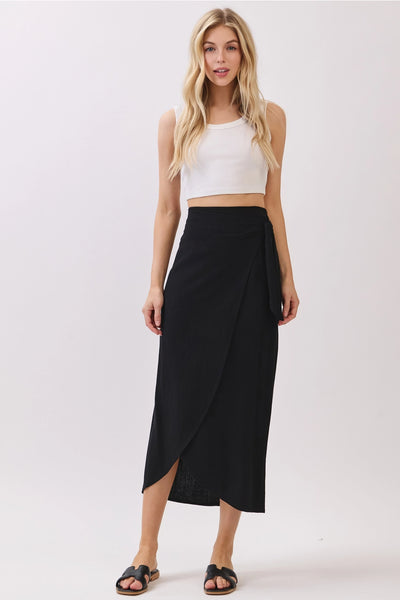 Tie Wrap Midi Skirt