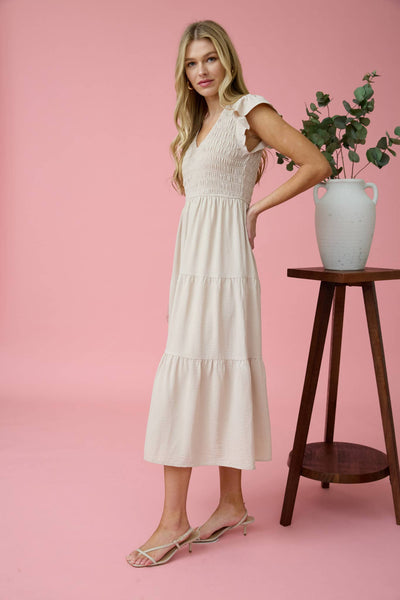 Onyx Flutter Sleeve Dress