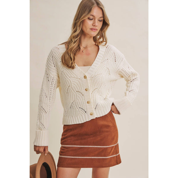 Cotton Dune Open-Knit Cardigan