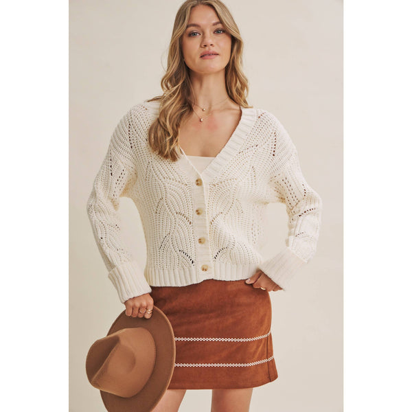 Cotton Dune Open-Knit Cardigan