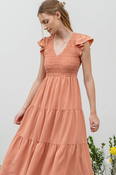 Onyx Flutter Sleeve Dress