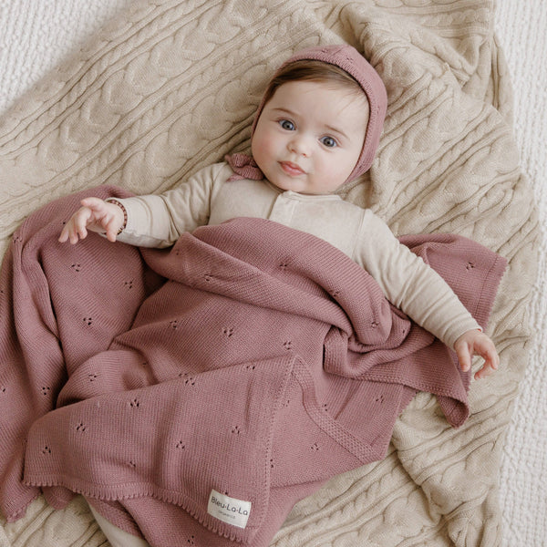 Organic Cotton Pointelle Swaddle Receiving Baby Blanket