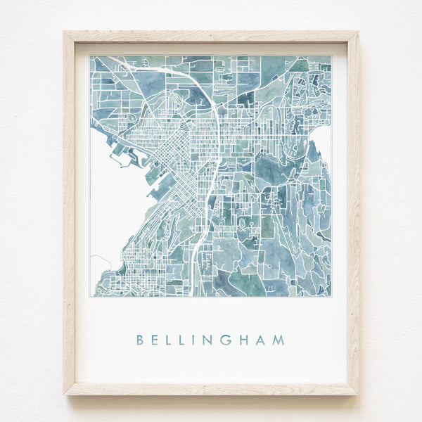 Watercolor Map Bellingham, WA - Adored A Lovely Boutique