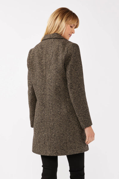 Classic Herringbone Mid-Length Coat
