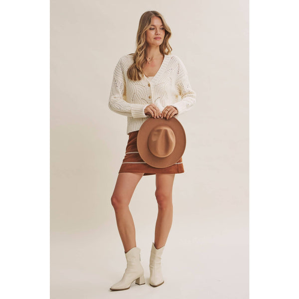 Cotton Dune Open-Knit Cardigan