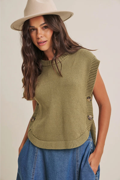 The Laurel Side-Button Vest
