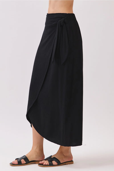Tie Wrap Midi Skirt