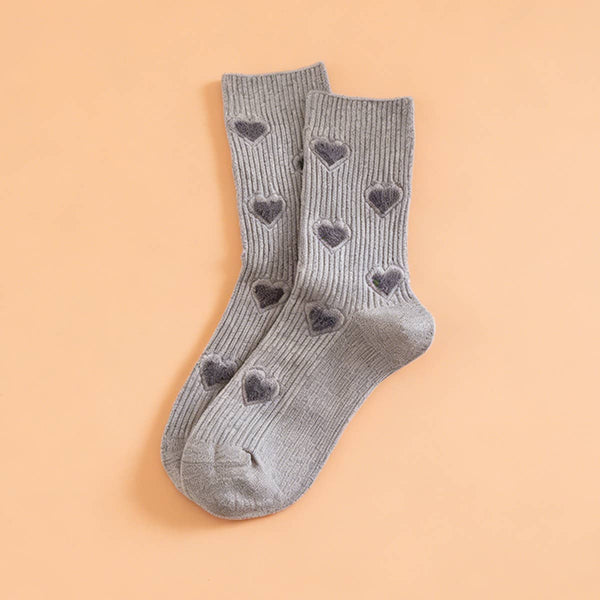 Women’s Thick Mid-Calf Heart Socks - Adored A Lovely Boutique