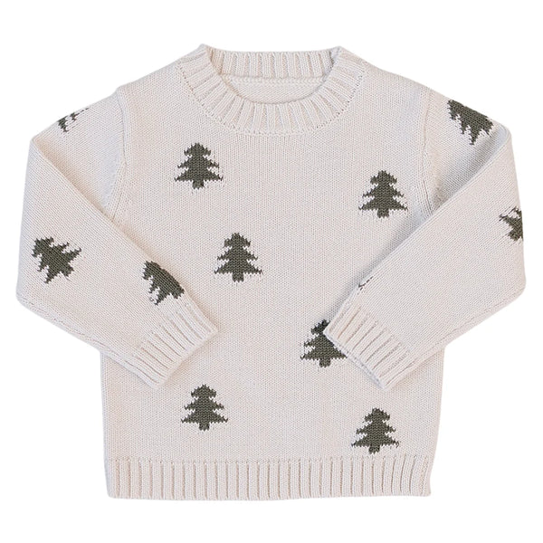 Pine Tree Knit Baby Sweater