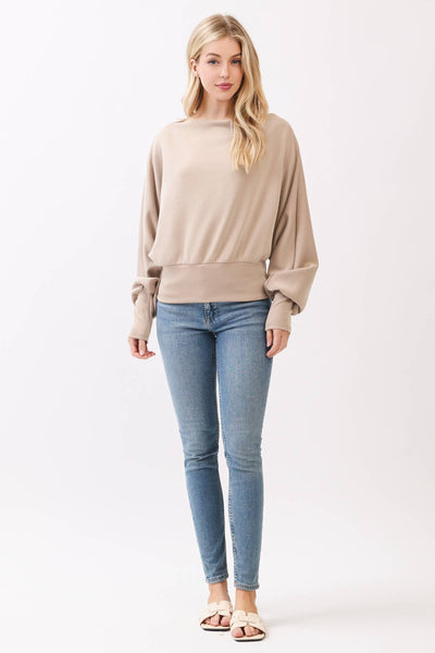 Modal Jersey Boat Neck Long Sleeve Top - Adored A Lovely Boutique