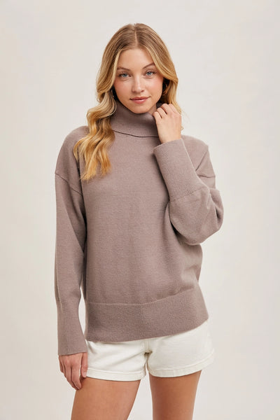 Knit Turtle Neck Sweater - Adored A Lovely Boutique