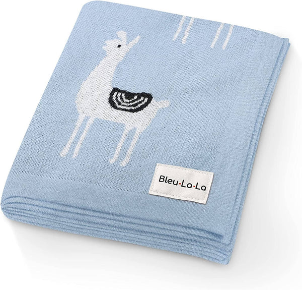 100% Luxury Cotton Swaddle Receiving Baby Blanket - Llama