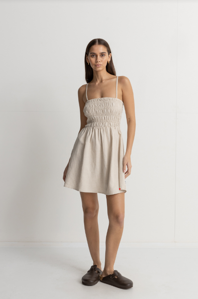 Classic Shirred Mini Dress