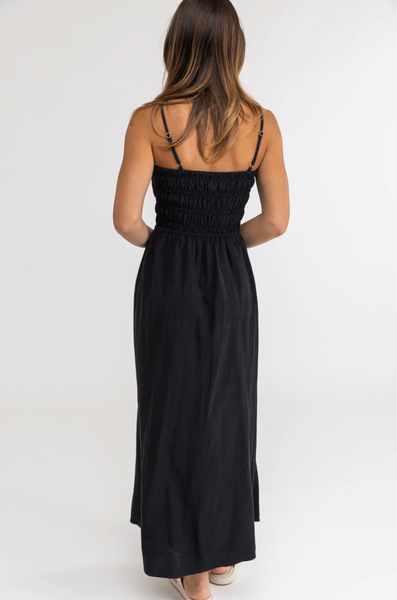 Classic Shirred Midi Dress